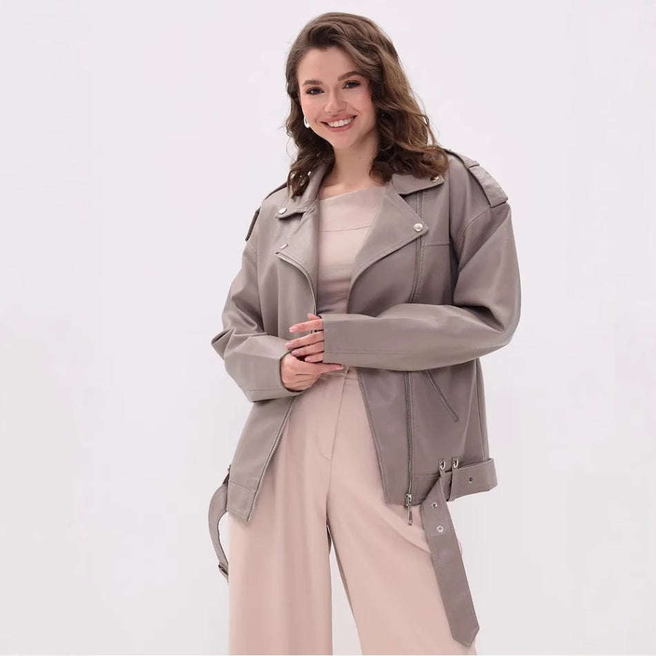 Damen modische Bikerjacke mit innovativen Details R&B