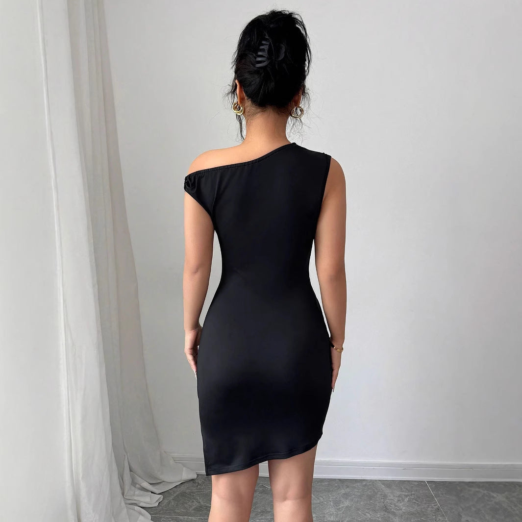 Damen Einseitig geschultertes Minikleid mit raffinierten Raffungselementen R&B