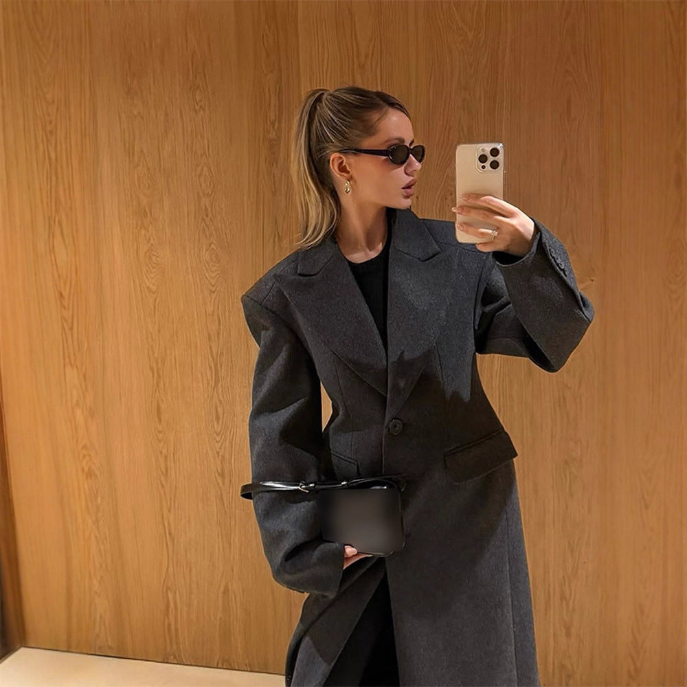 Damen eleganter Oversized-Mantel R&B