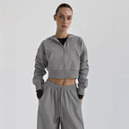 Damen Lässiges Crop-Top und weite High-Waist-Hose Set R&B