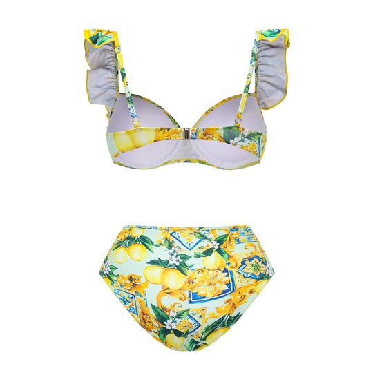 Damen Bikiniset mit elegantem Rüschendesign und maxi Rock R&B