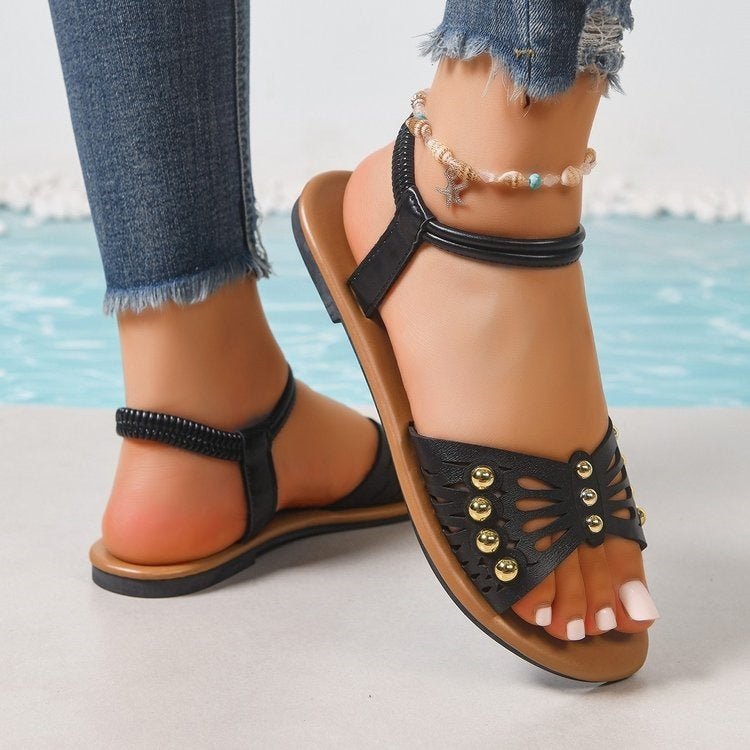 Damen Bequeme Riemensandalen mit funkelnden Verzierungen R&B