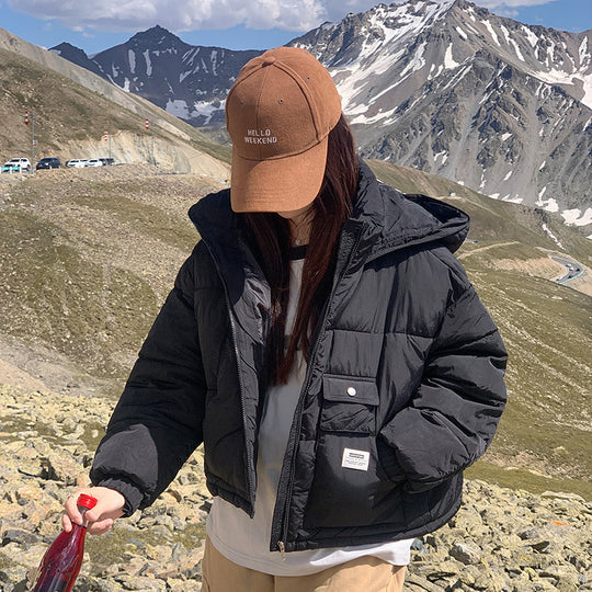 Damen Kuschelige Pufferjacke mit Kapuze und praktischen Taschen R&B
