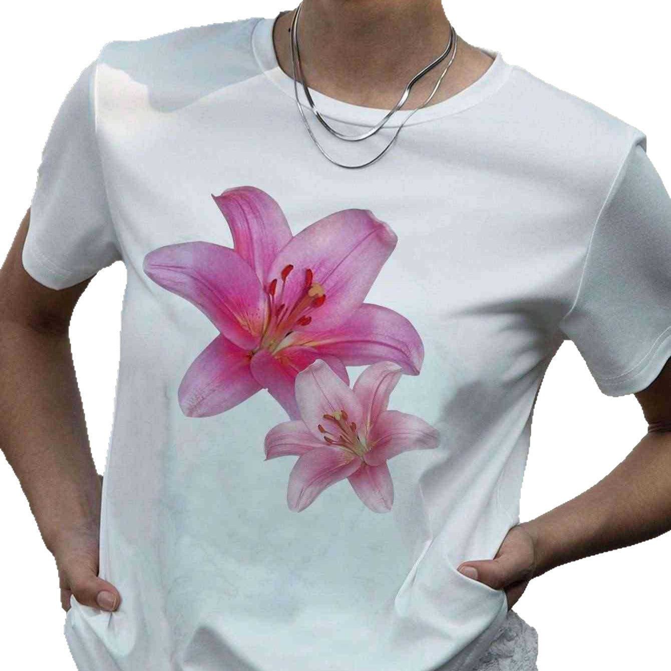 Damen T-Shirt mit floralem Druck und Komfortschnitt R&B