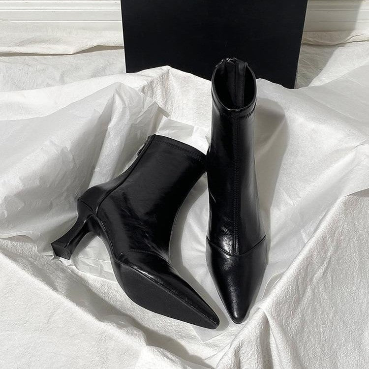 Damen Elegante High Heel Stiefeletten mit schmaler Silhouette und spitzem Design R&B