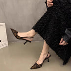 Damen Slingback-Pumps mit animalischem Print und feinem Absatz R&B