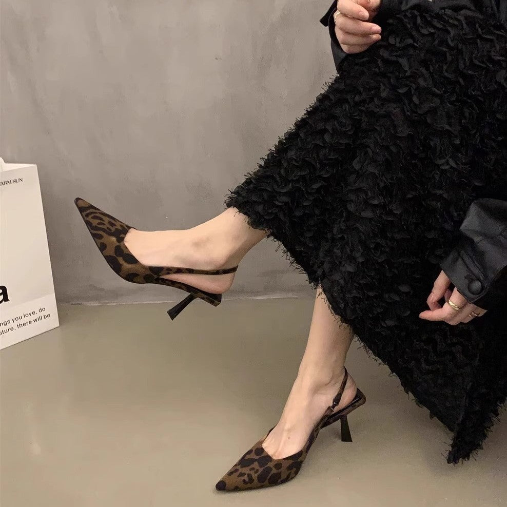 Damen Slingback-Pumps mit animalischem Print und feinem Absatz R&B