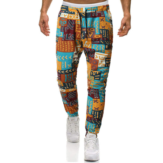 Herren Cargohose mit urbanem Print und elastischem Bund R&B