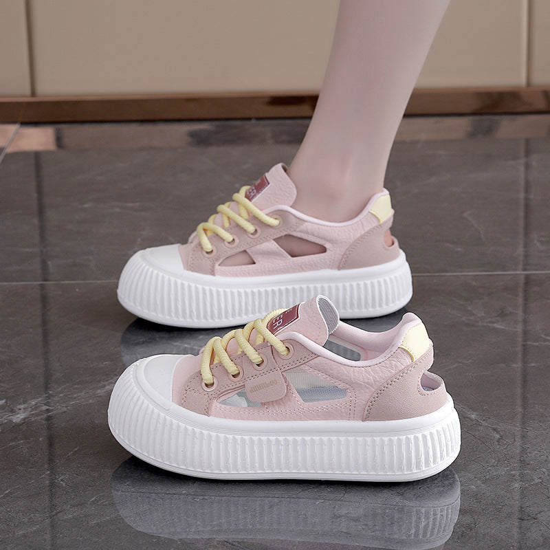 Damen modische Sneakers mit hochgezogener Sohle und atmungsaktiver Struktur R&B