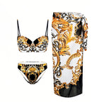 Damen Bikini-Set mit elegantem Wickelrock und verspieltem Oberteil R&B
