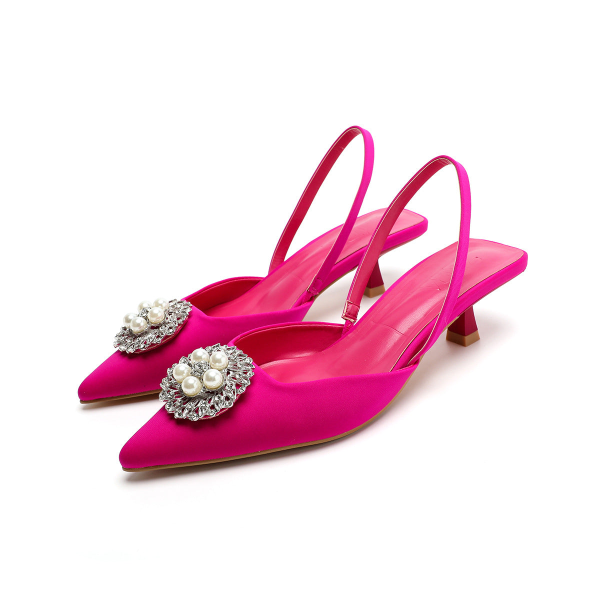 Damen Sling-Pumps mit elegantem Perlenschmuck und bequemer Laufsohle R&B