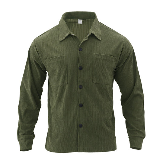 Herren Freizeit-Jacke aus strukturiertem Samt mit praktischen Brusttaschen R&B