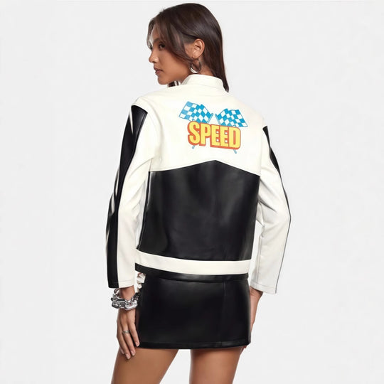 Damen Bikerjacke im Racing-Stil R&B