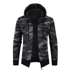 Herren lässige Jacke mit Fleece-Futter und Camouflage-Muster