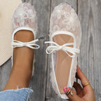 Damen Elegante Spitzenschuhe mit dekorativen Schleifen und funkelnden Akzenten R&B