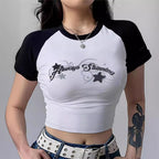 Damen Crop-Top mit motivierendem Schriftzug und lässigem Schnitt R&B