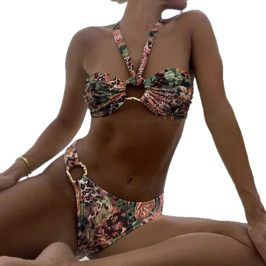 Damen Bandeau-Bikini mit einzigartigem Ring-Detail R&B