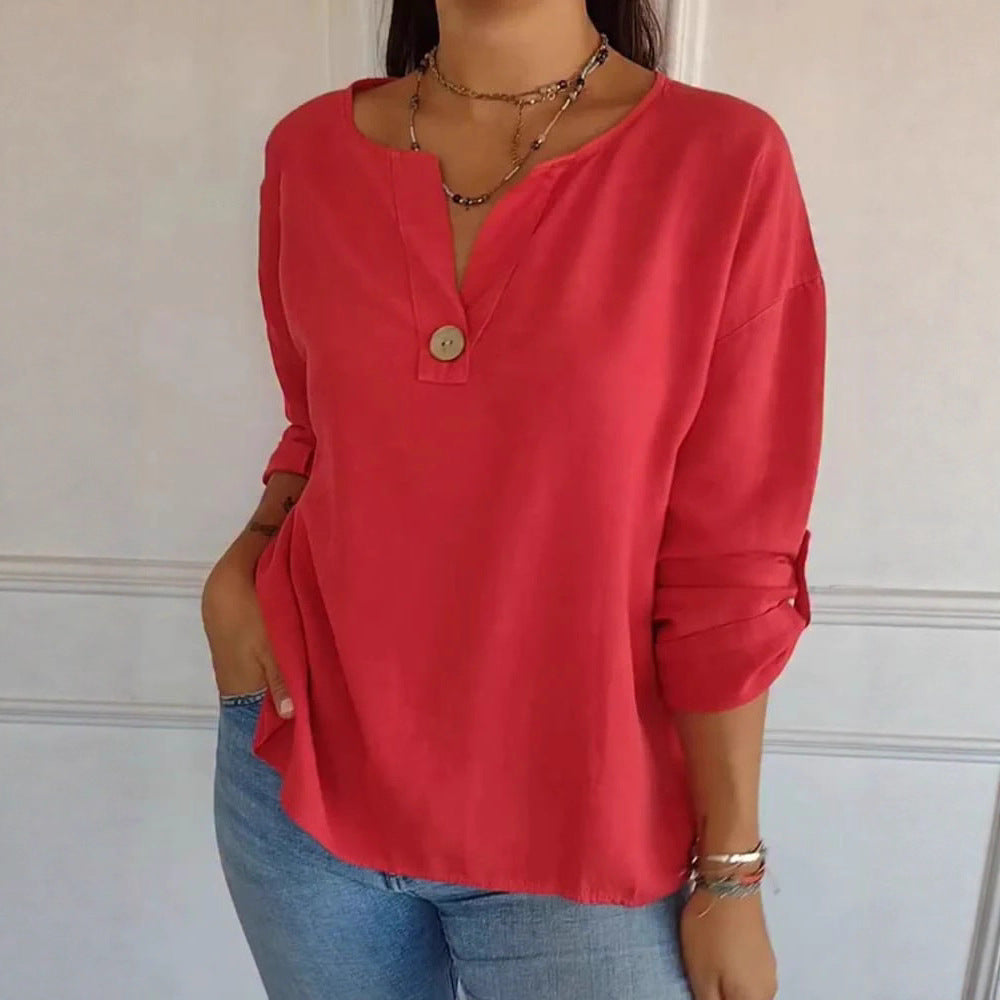 Damen Leichte und luftige Bluse mit Knopfleiste