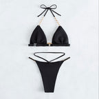 Damen Triangle-Bikini mit zarten Kettenverzierungen