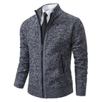 Herren elegante Strickjacke mit durchgehendem Reißverschluss und strukturiertem Design R&B