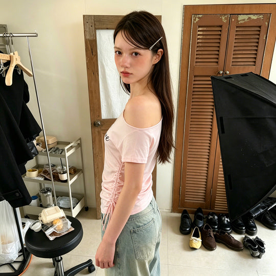 Damen asymmetrisches Casual-Shirt mit raffinierten Rüschendetails R&B