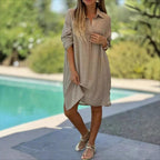 Damen Leichtes Hemdblusenkleid aus luftiger Baumwolle mit Knopfdetails R&B