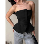 Damen Tailliertes Oberteil mit strukturiertem Design und schicker Rüsche R&B