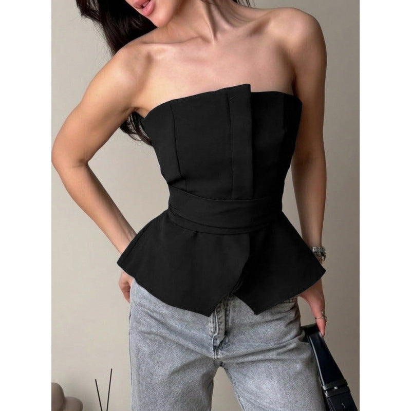 Damen Tailliertes Oberteil mit strukturiertem Design und schicker Rüsche R&B