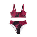 Damen Sportlicher Bikini mit hohem Kragen und Reißverschluss R&B