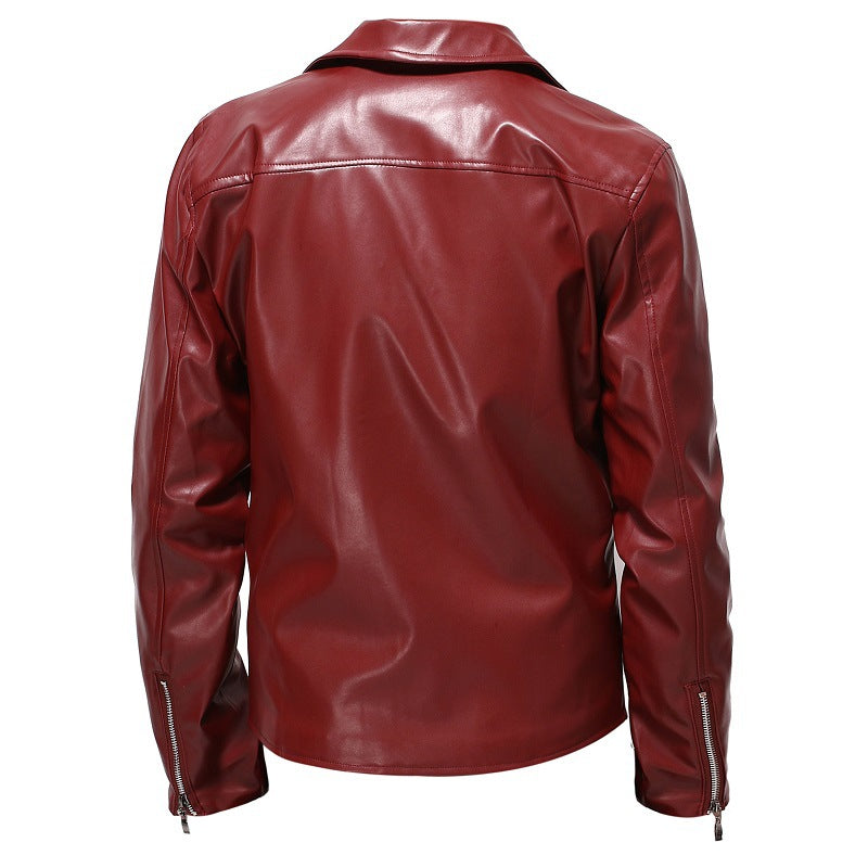 Herren Bikerjacke aus hochwertigem Kunstleder