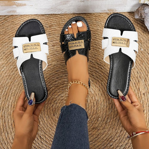 Damen modische Slipper mit eleganter Schmuck-Applikation R&B