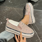 Damen Slip-On Sneakers mit funkelnden Applikationen und rutschfester Sohle R&B