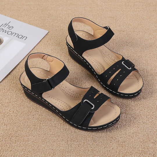Damen Wedge-Sandalen mit verstellbarem Riemen und atmungsaktiver Sohle R&B