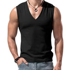 Herren nan figurbetontes ärmelloses V-Ausschnitt Muskelshirt R&B
