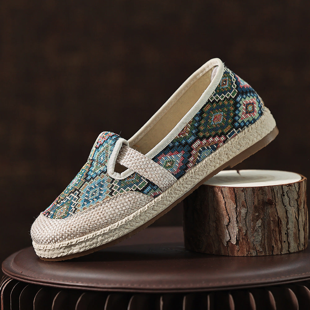 Damen Bequeme Stoffslipper mit ethnischem Muster R&B