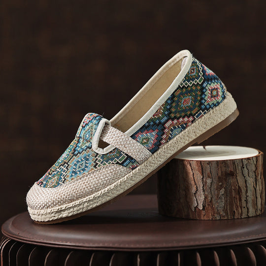 Damen Bequeme Stoffslipper mit ethnischem Muster R&B