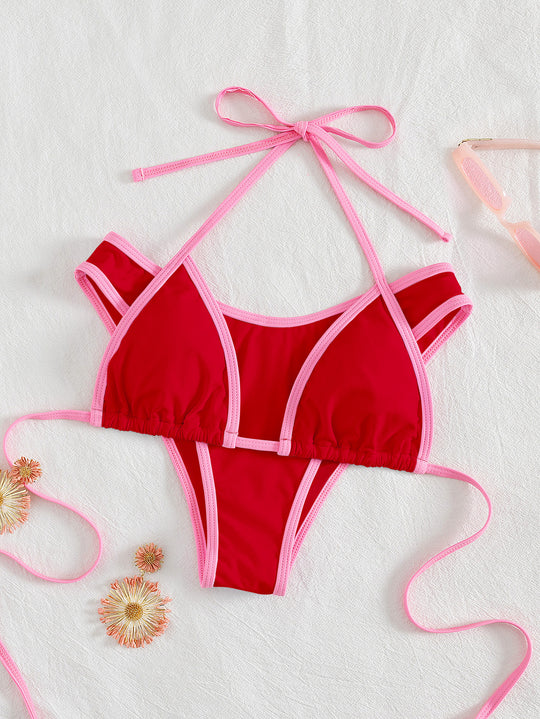 Damen Triangel-Bikini mit aufregendem Streifen-Design R&B