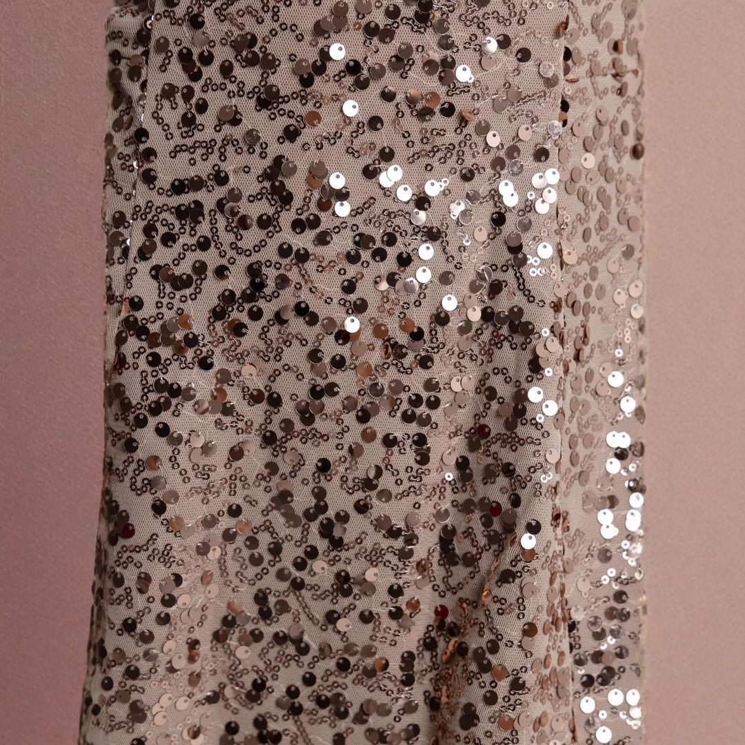Damen Partykleid mit Glitzerpailletten und schwingendem Rock R&B