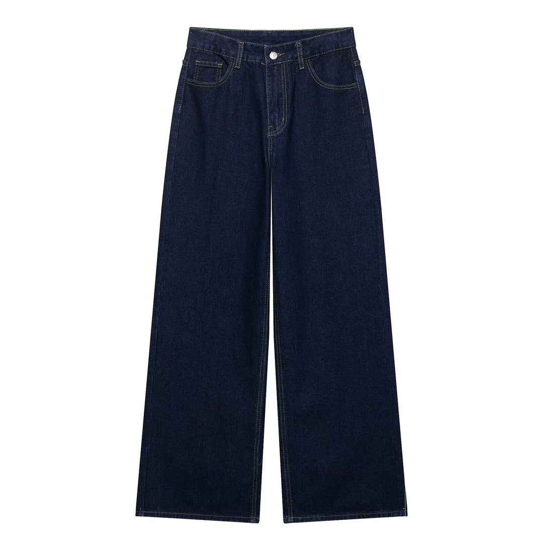 Damen Weite Denim-Hose mit hohem Bund und strukturiertem Schnitt R&B