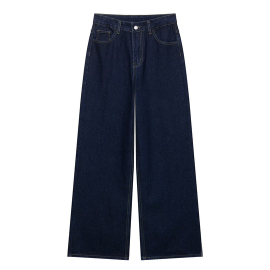 Damen Weite Denim-Hose mit hohem Bund und strukturiertem Schnitt R&B