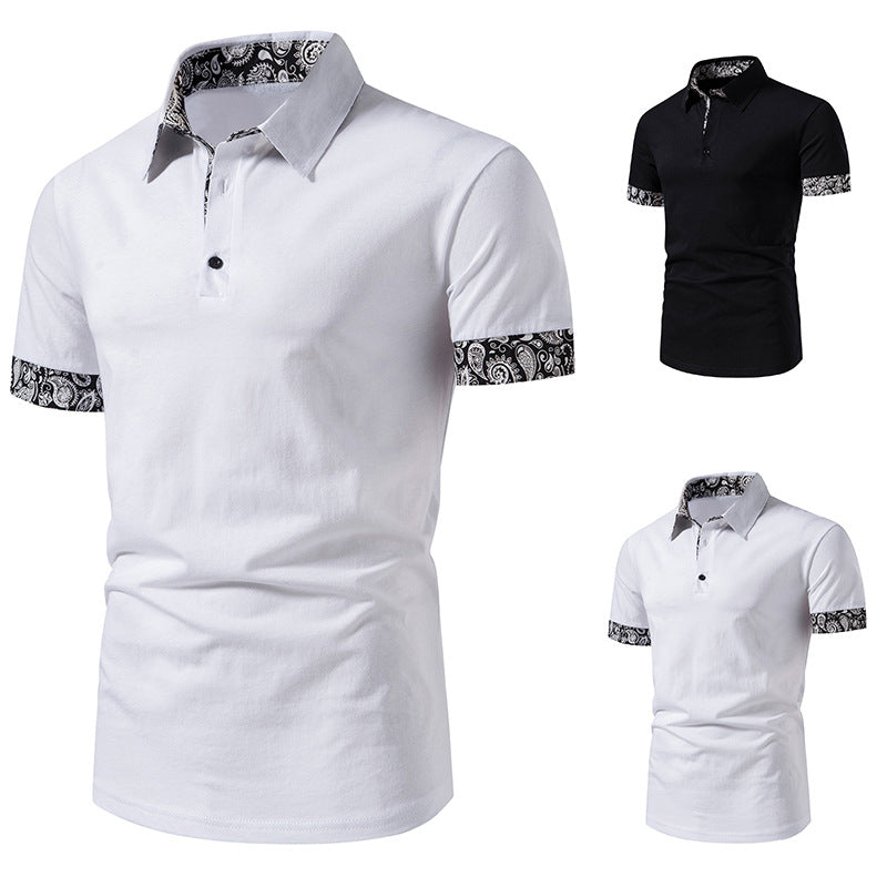 Herren Poloshirt mit modernem Paisleymuster und sportlichem Schnitt