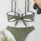 Damen Glänzender zwei-teiliger Bikini mit eleganter Verzierung R&B