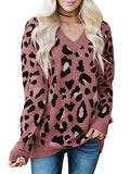Damen Strickpullover mit modernem Leopardenmuster R&B