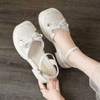 Damen Trendige Slingback Sandalen mit eleganter Schleifenapplikation