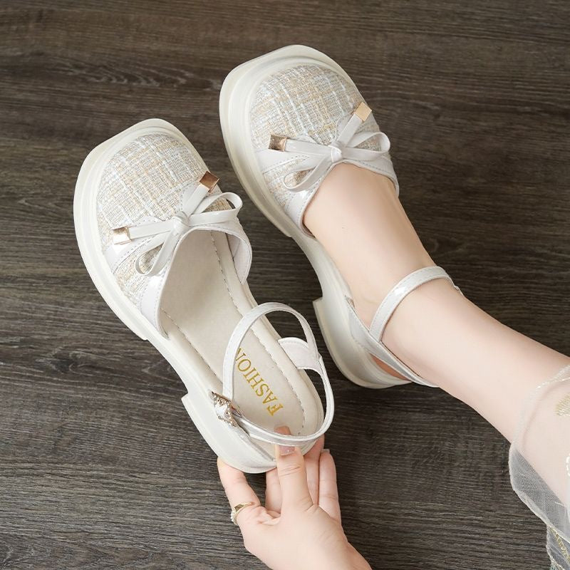 Damen Trendige Slingback Sandalen mit eleganter Schleifenapplikation