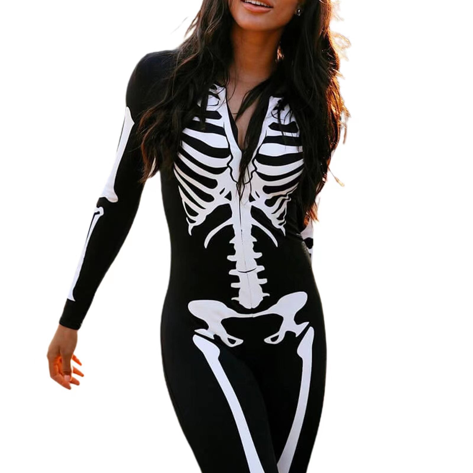Femme Skeleton Print Bodysuit R&B
