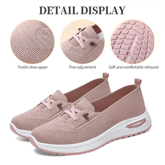Damen Sportliche Slip-On Sneakers mit atmungsaktiver Strickoberfläche R&B
