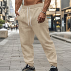 Herren Freizeithosen mit Kabelstrickdesign und verstellbarem Kordelzug R&B