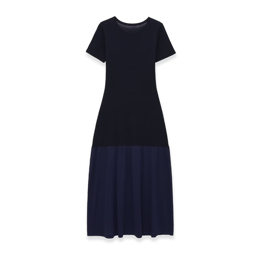 Damen Maxikleid mit schwingendem Schnitt und betontem Tailleneinsatz R&B