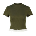 Damen Crop-Top mit Rüschendetails EB